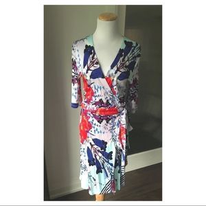 Robert Graham floral silk wrap dress